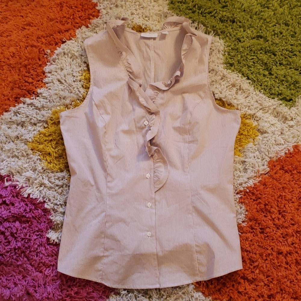 New York & Co. Sleeveless Ruffle Blouse